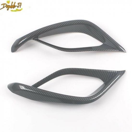 Carbon Fiber Style Rear Bumper Fog Light Cover Trim For Toyota Highlander 20-22