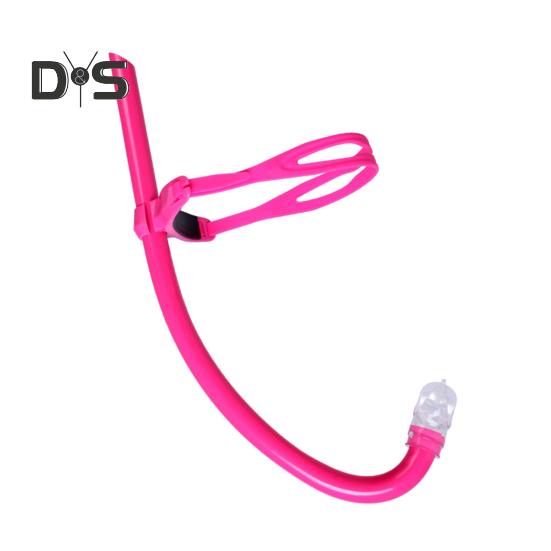 

Трубка для тренування трубки для плавання на колінах Дайвінг Шноркель Дихальна трубка з пов’язкою на голову Рідкий силіконовий мундштук Трубка для трубки для дорослих дітей рожевий червоний колір