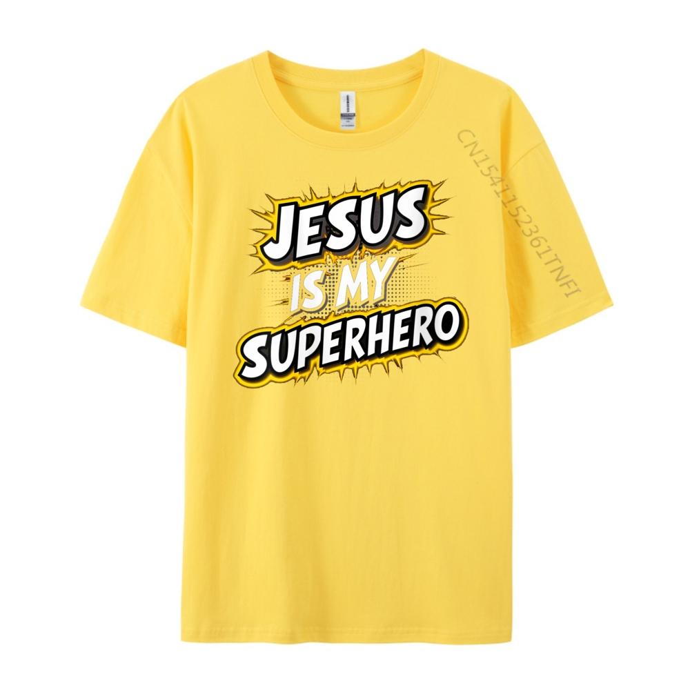 Womens Jesus Is My Superhero Christian God Religious Comic Boy Graphic Tees Unisex Unisex's Shirt harajuku clothing