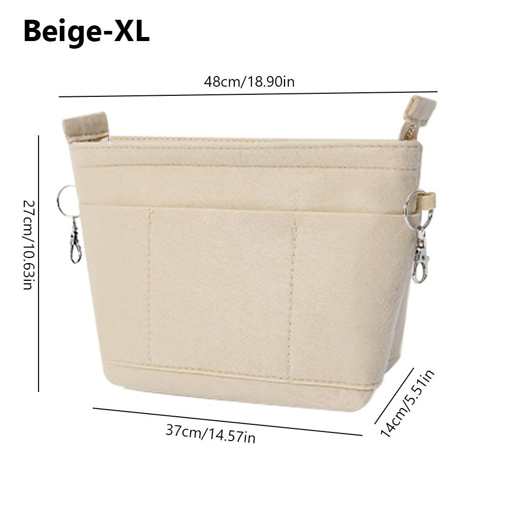 Felt Handbag Insert Liner Bag Multi-Pocket Bag Support Purse Liner Portable Large Capacity Internal Bag Storage Organization