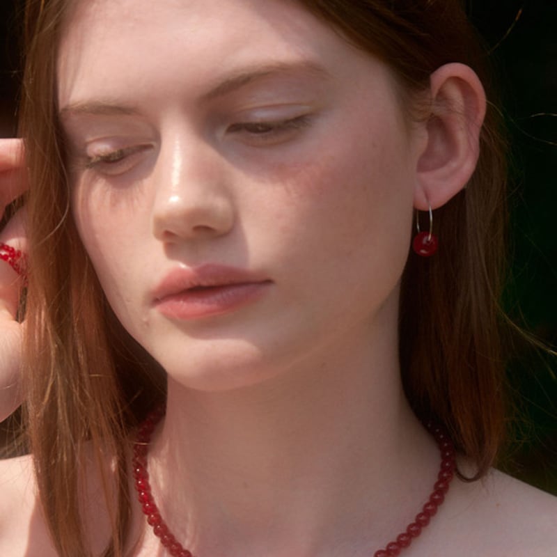 LOVE ME MONSTER Red Chalcedony Necklace 6mm (L242MNK060)