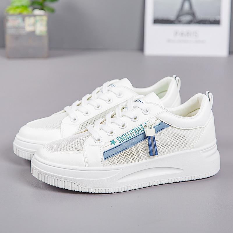 Little White Shoes Women's Summer 2025 New Mesh Shoes Breathable Mesh Versatile Thin Casual Flat Spring and Autumn Sports Board Shoes Women