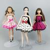 3 teile/los Puppenkleidung für Barbie-Puppenkleidung für 1/6 BJD Puppen Tupfen Spitze Neujahrspartykleider DIY Handgemachtes Spielzeug für Kinder