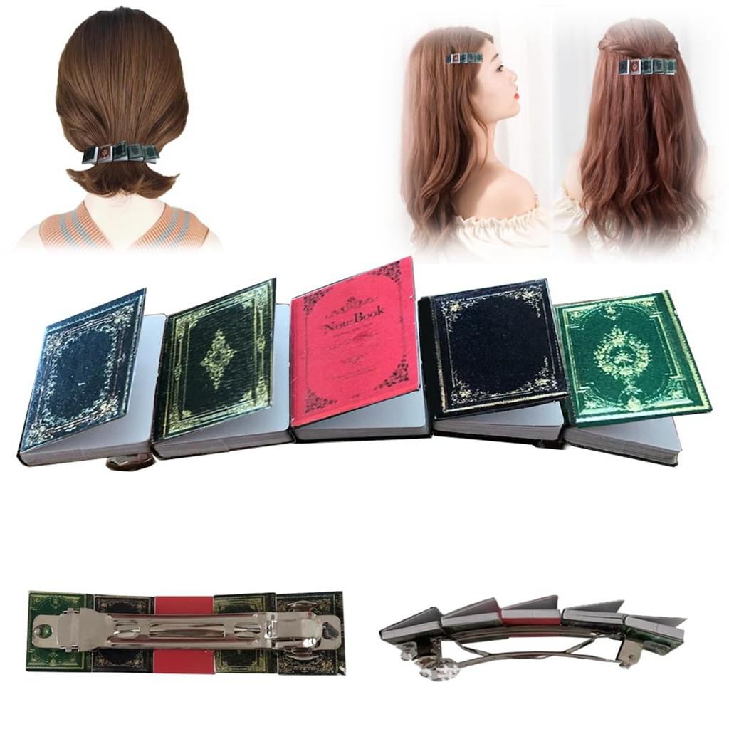 Novelty Ancient Books Shape Hair Clip Carnival Photography Hairpin for Woman Girls Maillard Look Braids Taking Photo