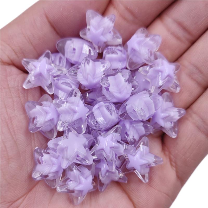 50Pcs 17mm For Jewelry Making Star Shape Loose Beads DIY Crafts Pendant Necklace Bracelet