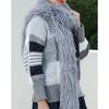 Womens Fuzzy Plush Scarf Knitted Furry Feather Long Scarf Collar Winter Warm Solid Color Scarves Shawl Wrap Streetwear