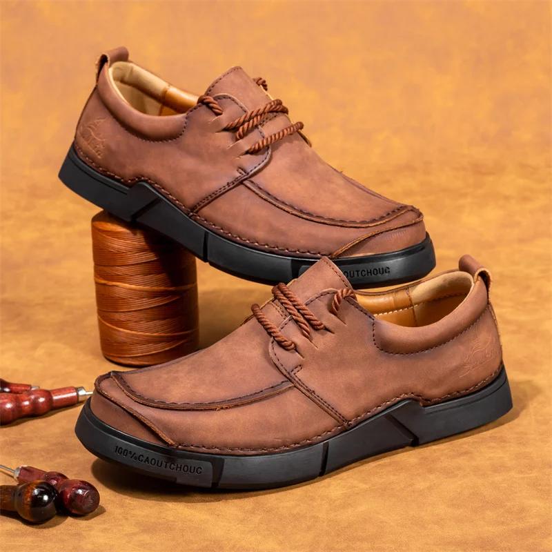 Fashion Men Casual Shoes PU Leather Fashion Men's Sneakers Handmade Outdoor Shoes Man Shoes Fashion Lightweight Men's Loafers Moccasins