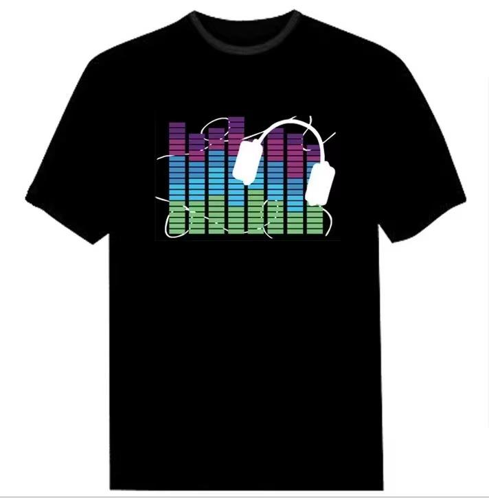 Music Themed Stylish Graphic TShirt Casual Daily Short Sleeve Tee Unique Audio Spectrum Charging Icon Guitar EleUnisext Design