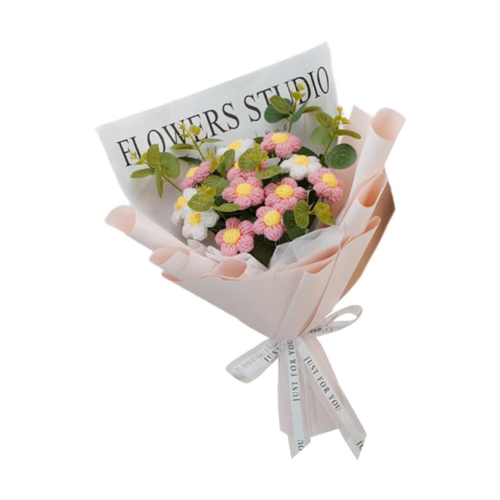 Crochet Flower Bouquet Decoration Shelf Gift Mother's Day Preserved Flower