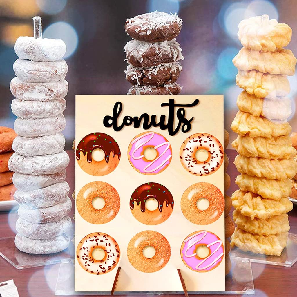 Donut Display Stand Wood Doughnuts Wall Stands Display board for Wedding Party Decoration
