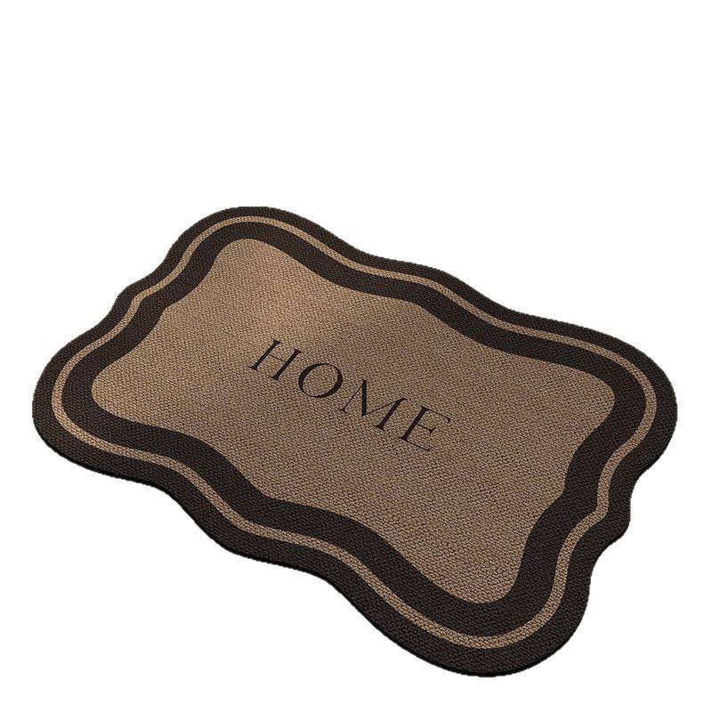 Retro French Diatom Mud Bathroom Mat: Water-Absorbing, Anti-Slip, Wear-Resistant, Easy-to-Clean Floor Mat for Doorways.