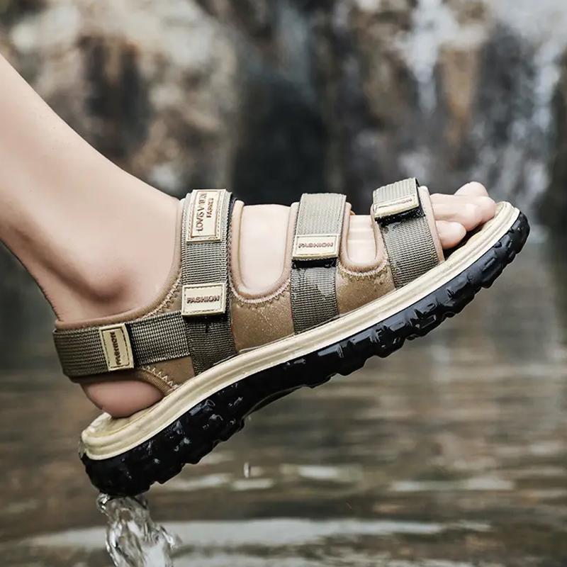 Men Sandal Casual Fashion Sandals Summer Outdoor Soft Non-slip Wear-resistant Beach Shoes Webbing Upper Two-wear Sandals