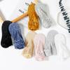 Ruffled Lace Sexy Sheer Short Tube Socks for Women In Spring and Summer, Plain Color, Mesh Cotton Bottom, Mid-length Socks