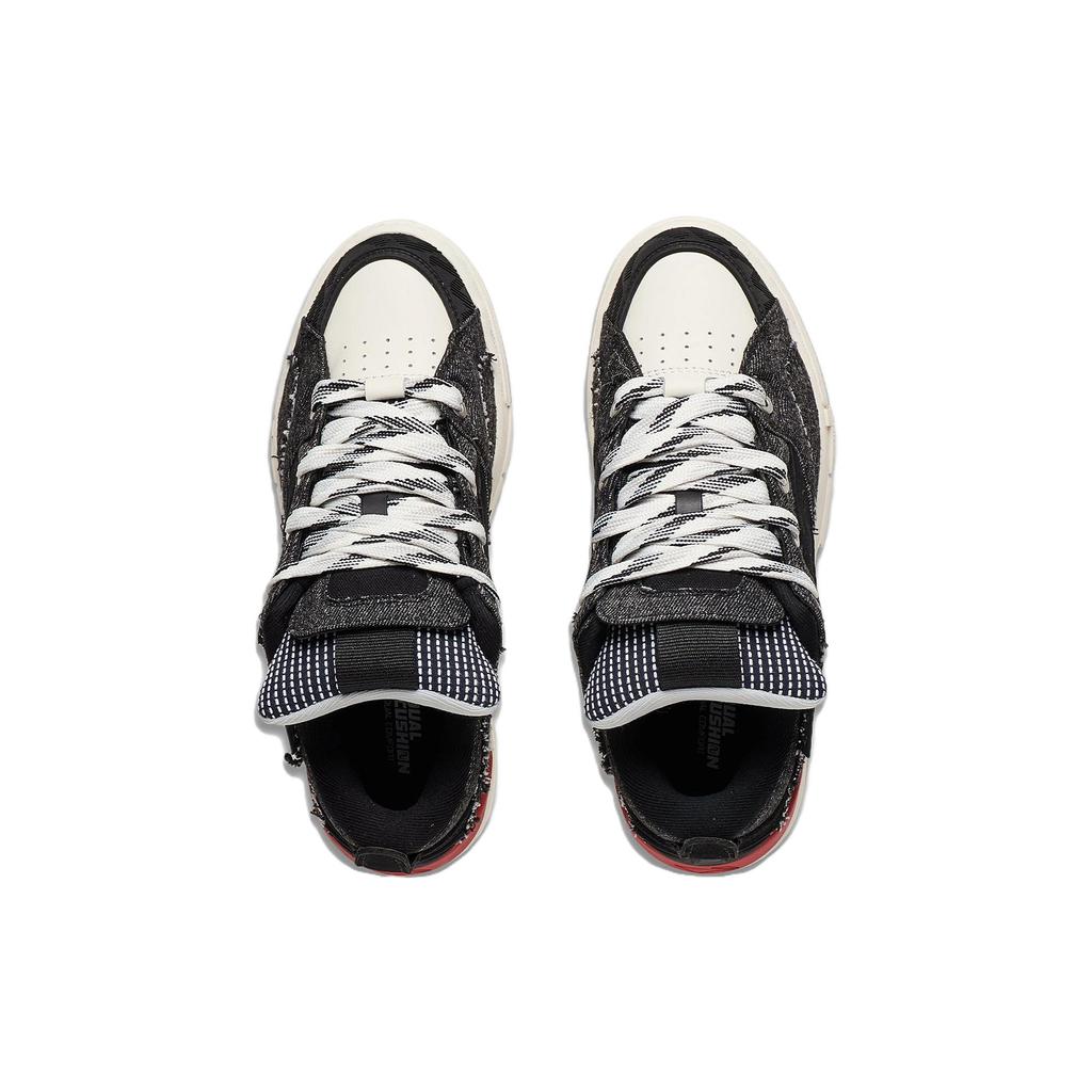 New LiNing Wave Golden Wear resistant And Lightweight Low Top Skateboard Shoes Women's Black AECS074-9