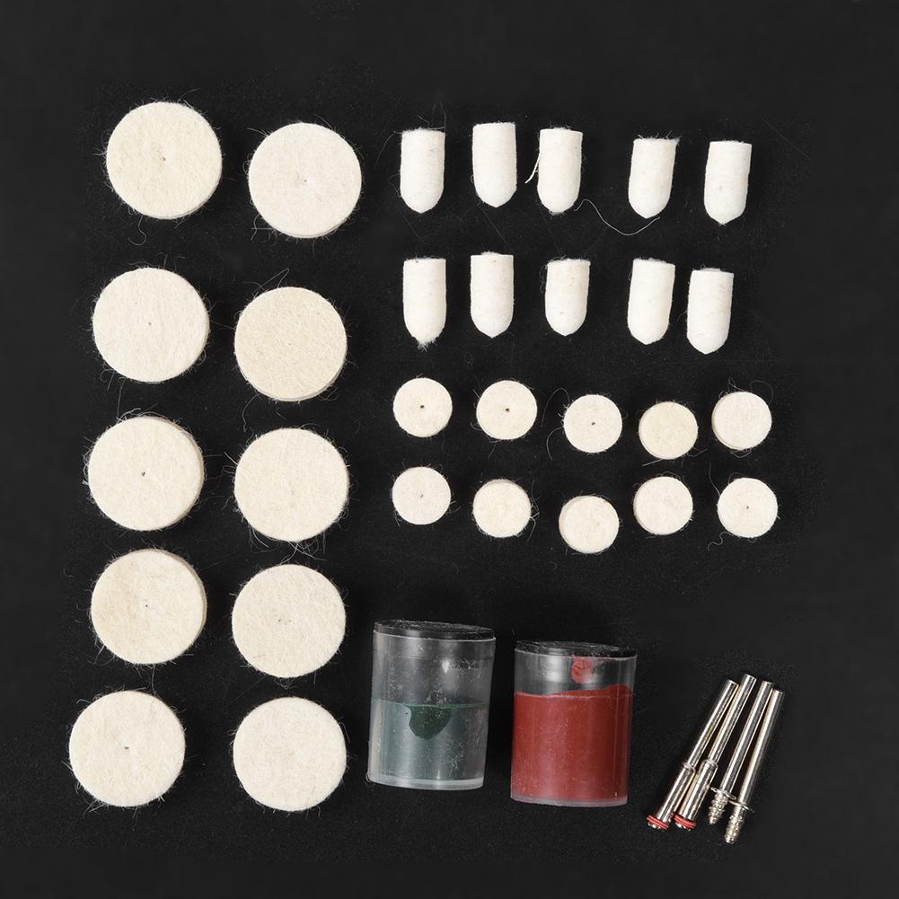 36PCS Wool Felt Grinding Buffing Wheels Pads Kit Wool Polishing Accessories