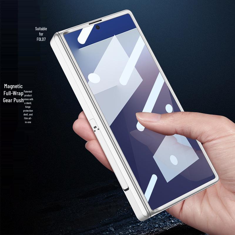 Samsung Z Fold7 Magnetic Hinge Stand Case with Pen Slot and Drop-Proof Protection