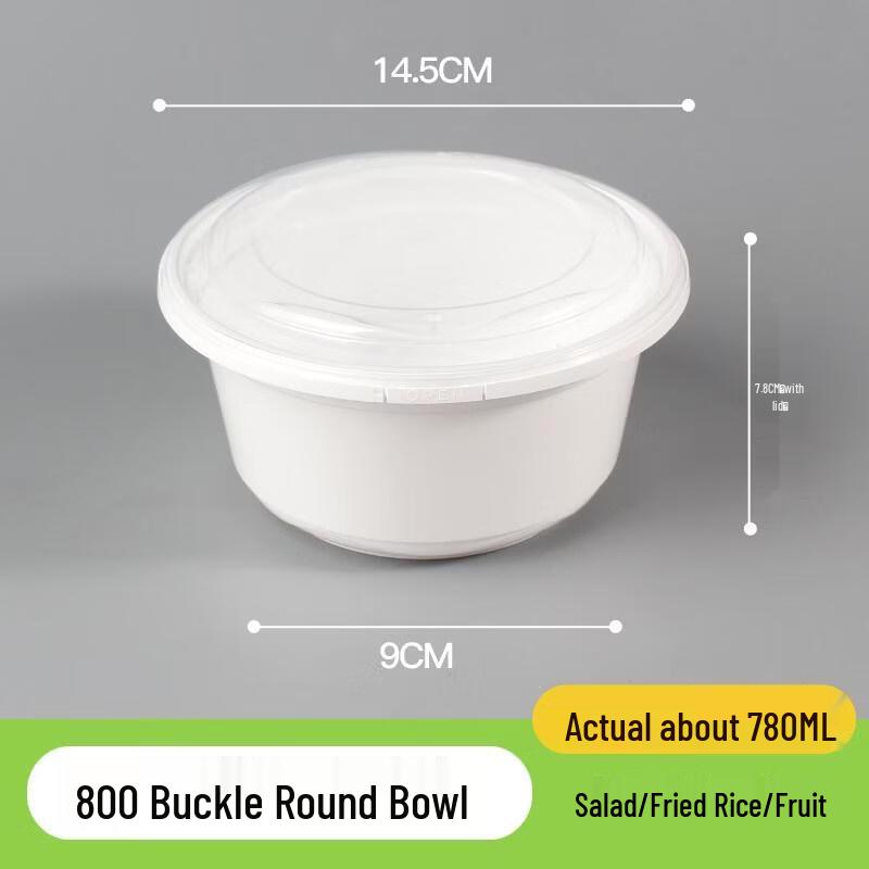 HANDUNYOU Thickened Disposable Round Food Containers with Lids