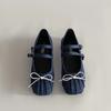 Fashion Square Toe Women Mary Jane Shoes Fashion Shallow Butterfly-knot Shoes Spring Ladies Elegant Dress Slip on Shoes