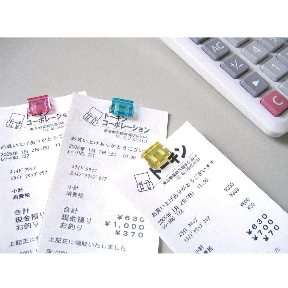 TOHKIN Slide Clip Clear SCC-S10M Mixed Color Size S 10 Pcs Document Organizer Made in Japan
