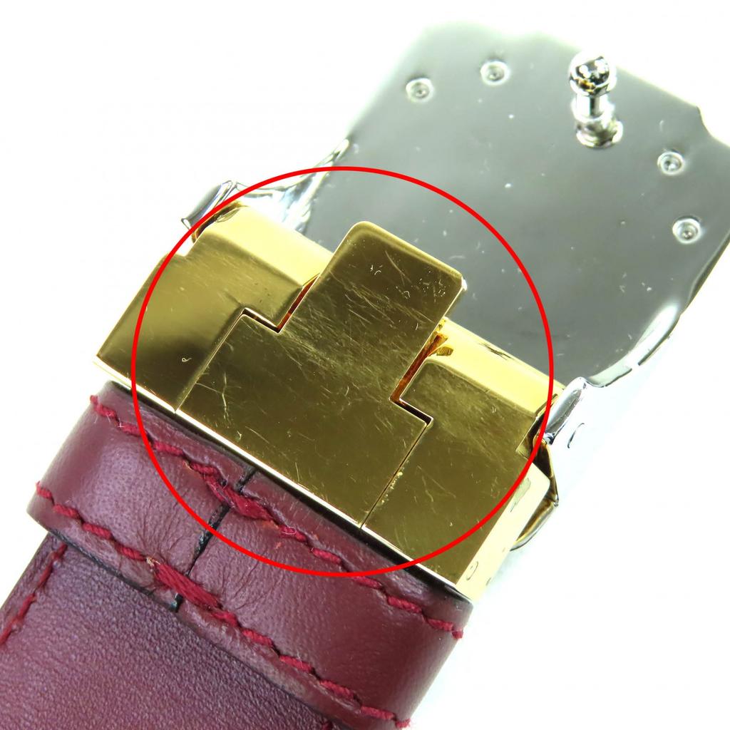 Pristine Cartier belt Santos Logo Buckle Leather Bordeaux leather mens Used