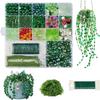 Crystal Leaf Pieces Beaded Plant Kit with Plant Pots Beads Plant Craft  for Plant Lovers