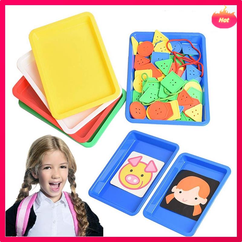 10 PCS Multicolor Plastic Art Trays,Activity Plastic Tray,Serving Tray For Art And Crafts,Painting,Organizing Supply