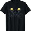 Schwarze Katze Shirt Gelbe Augen Kätzchen Katze Gesicht T-Shirt