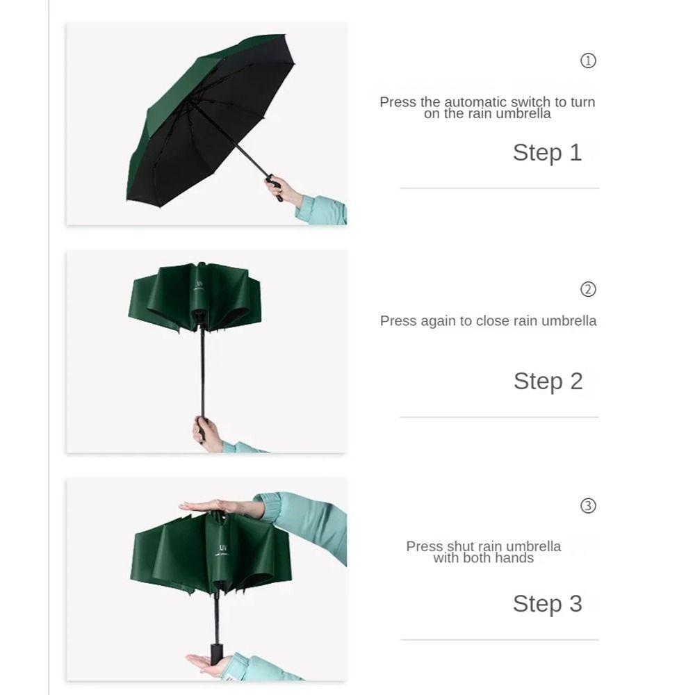 Folding Parasol Umbrella 8 Ribs Rain Sun Umbrella Fashion Automatic Umbrella Unisex