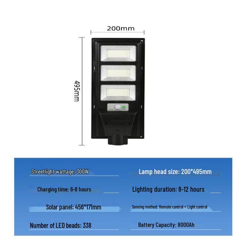 200W Solar Motion Sensor Integrated Street Light