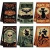 6pcs Rags Halloween Hand Towels Trick or Treat Kitchen Towels Ghost Cat Bat Dish Towels Holiday Tea Towels Home Items