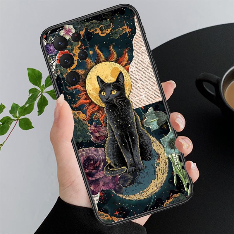 

Moon Cat Phone Case For Samsung Galaxy S25 S24 S23 S22 S21 Ultra S24 S23 S22 S21 S25 Plus S24 S20 FE S20 FE