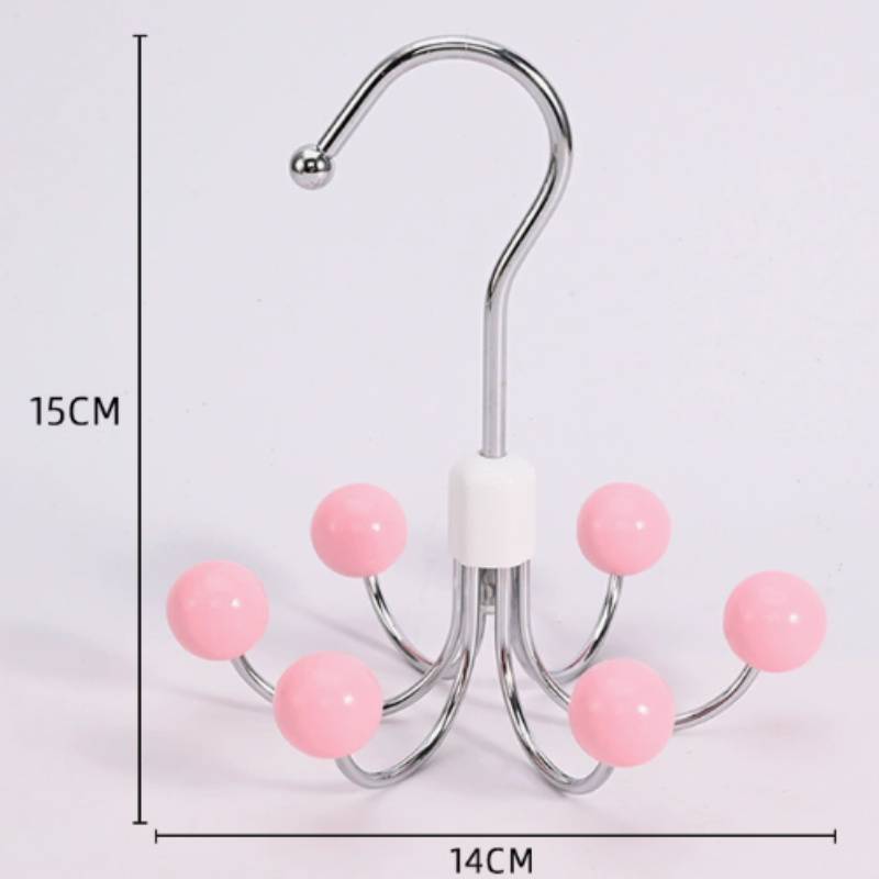 Multifunction Metal Clothes Hanger With Rotatable Hooks For Bedroom Closet Storage