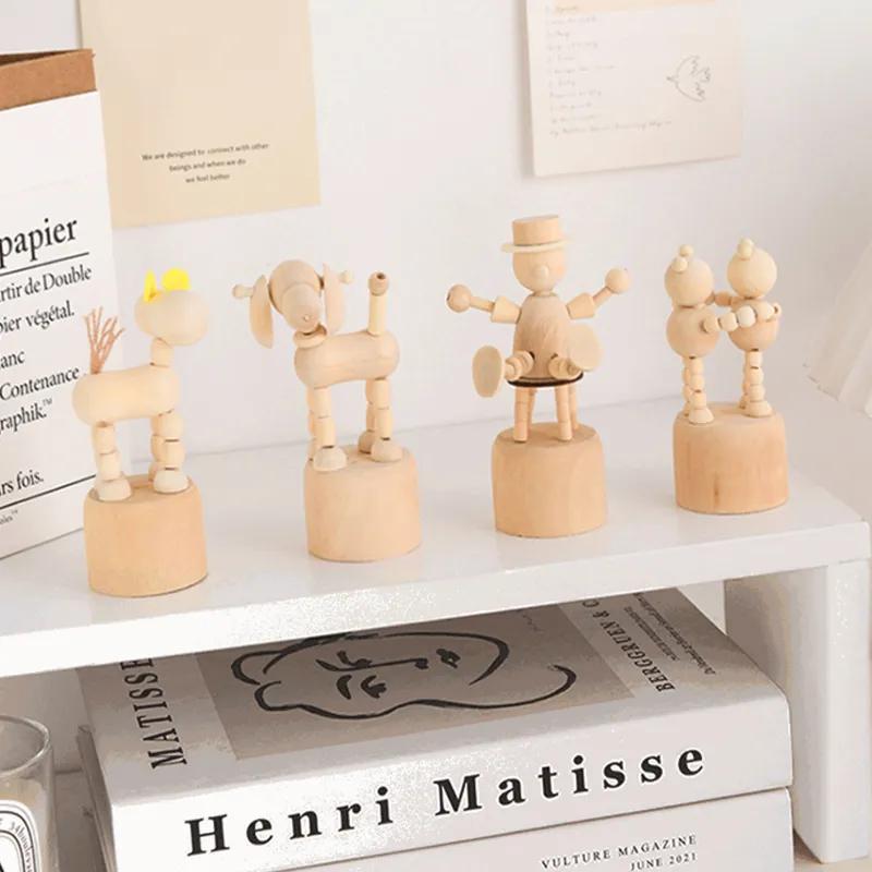 

Деревянные поделки и украшения Мультяшные креативные DIY Белые животные Деревянные украшения Детский сад Рабочий стол Деревянная бочка Украшение YLE553 #11