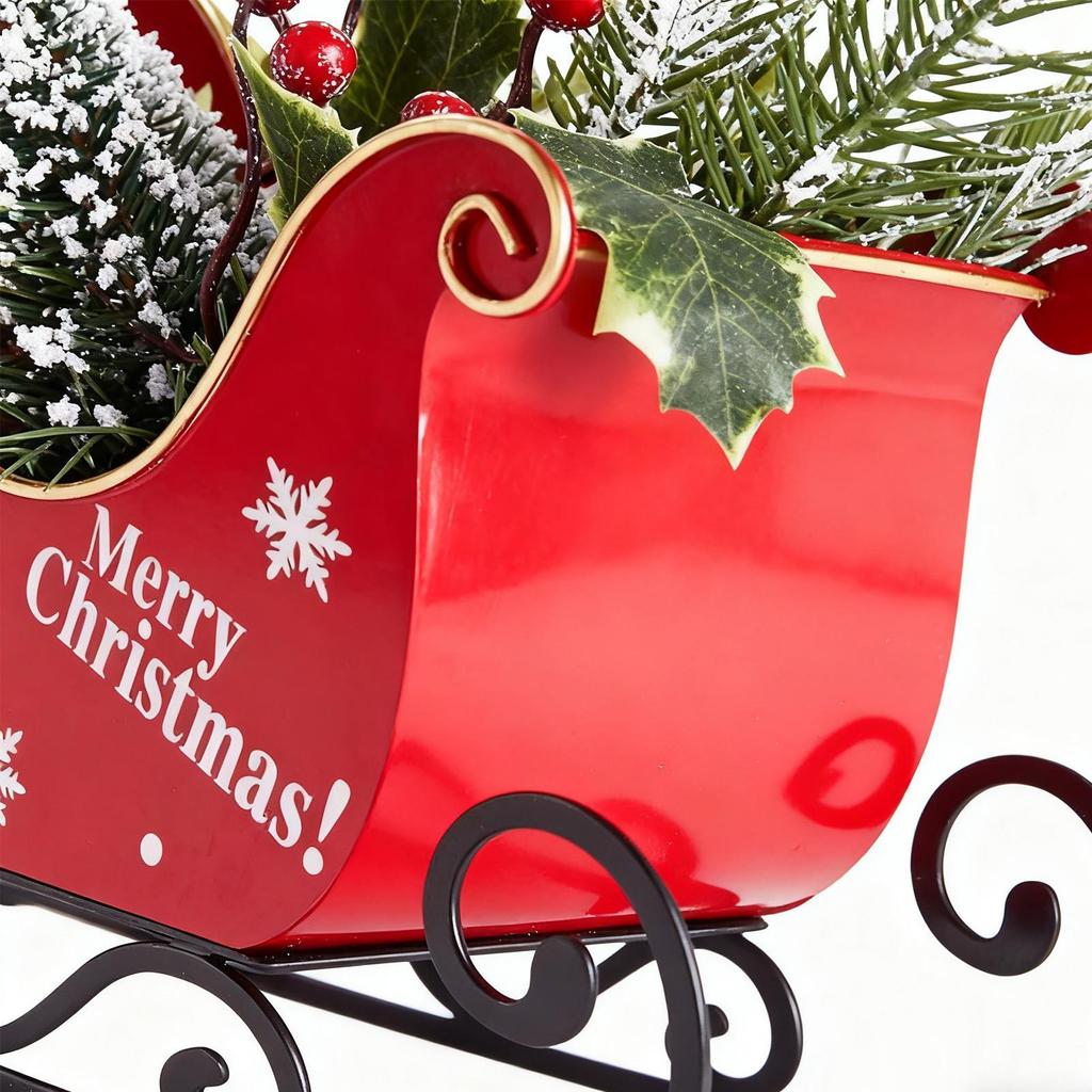 Sleigh Ornament 3D Hollowed Pendant Classic Christmas Sleigh Decorations for Indoor Festival Family Holiday Outdoor Home Party