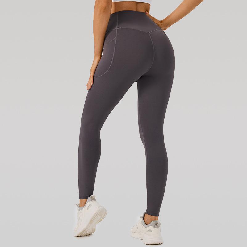 

Women s Cross-Waist Yoga Pants - Butt-Lifting, High Elasticity, No T-Line, Double Side Pockets, Nine-Point Length. 10 (125-140 lbs)