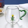Christmas Tree Coffee Glass Cup 300ml Cute Animals Water Tea Cup Wine Glass for Champagne Flutes High Borosilicate Milk Glass