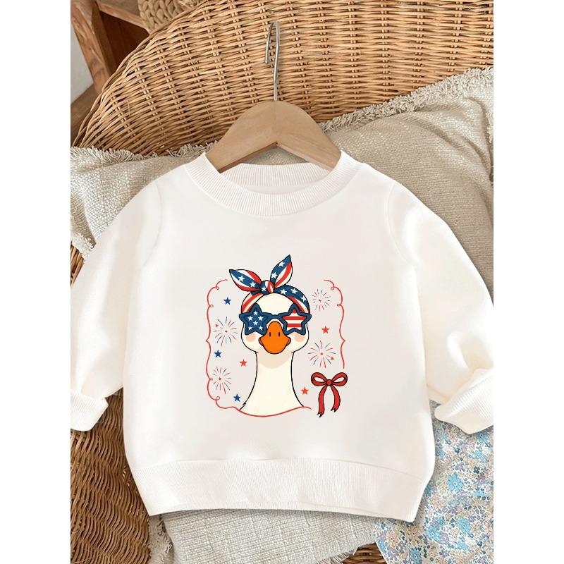 European sizes Cute Printed Pattern 0-3 Years Old Kids' Comfortable Children's Spring Lightweight Round Neck Sweatshirt, Suitable for Outdoor Wear