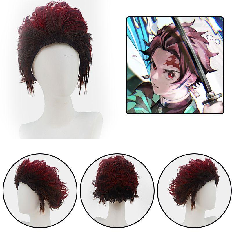 Tanjirou Koamon Cosplay Anime Short Wig High Quality Fashionable Design 20cm