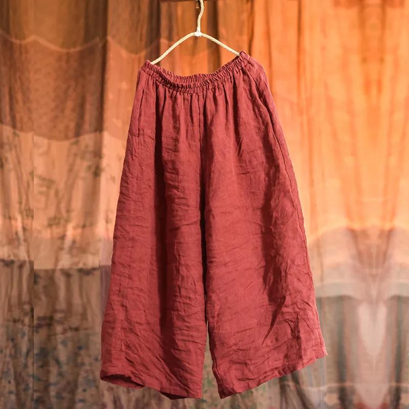 Sand Washed Wide Leg Loose Old Retro Literary Casual Pants Loose Plus Size Nine Point Straight Wide Leg Women