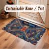 City Cyberpunk Theme Crystal Velvet Floor Rug Personalized Custom Name Text Warm Carpet Home Decoration