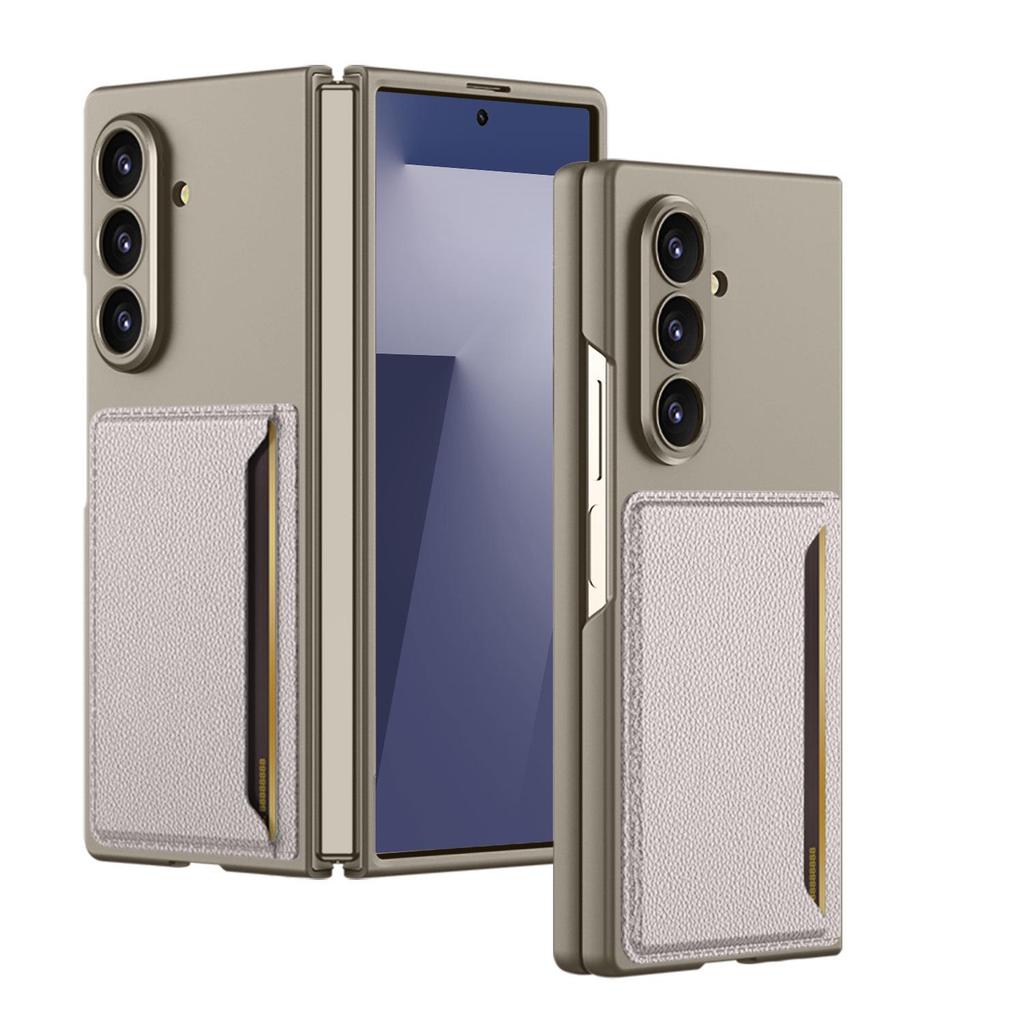 Samsung zFold7 Ultra-Thin Business Style Phone Case with Card Holder and Anti-Drop Protection