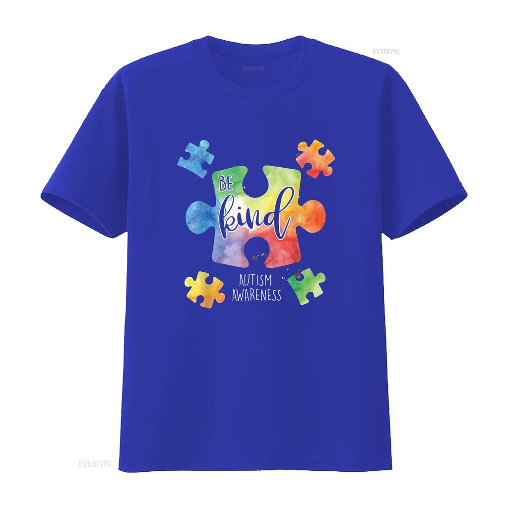 Cute Puzzle Toy Pieces Autism Kind Awareness Womens Summer T Shirt Comfortable and Fashionable Top vintage Washed Breathable
