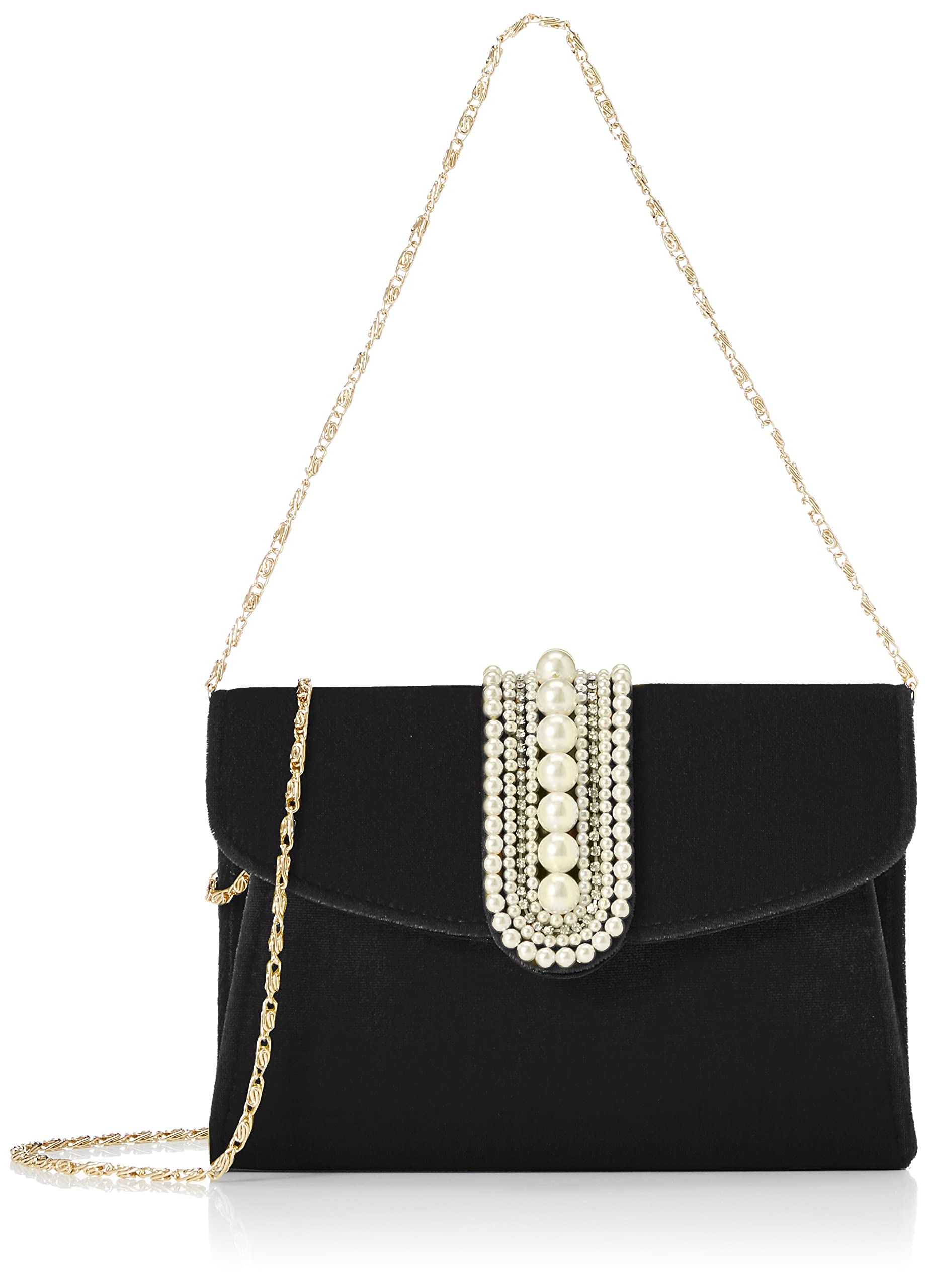 [Cuco] Мини-сумка на плечо из велюра с жемчужной отделкой