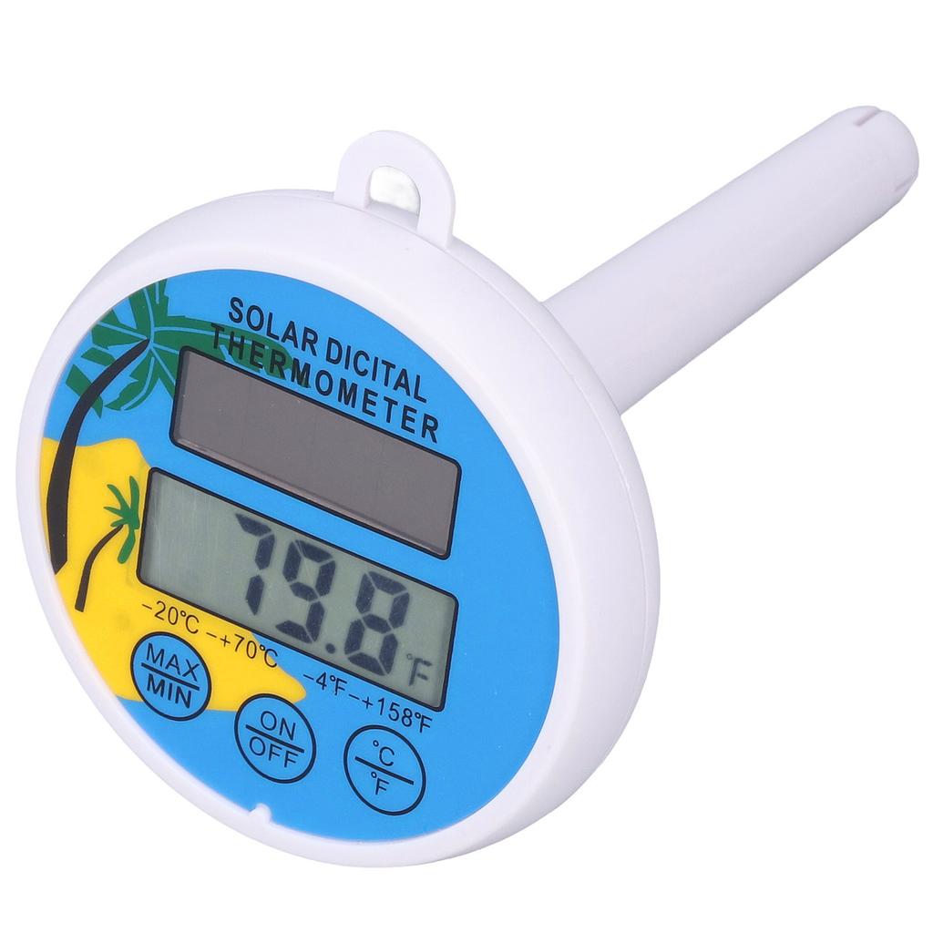 Solar Thermometer Minimum Maximum Water Temperature Display Digital Thermometer for Swimming Spa