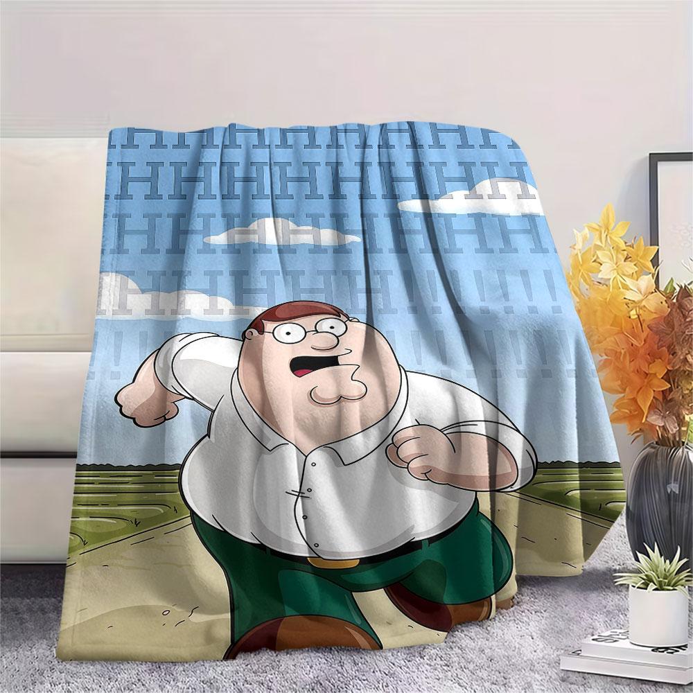 Peter Griffin Printed Flannel Blanket, soft throw for bedroom sofa, washable, fan merchandise, great gift.