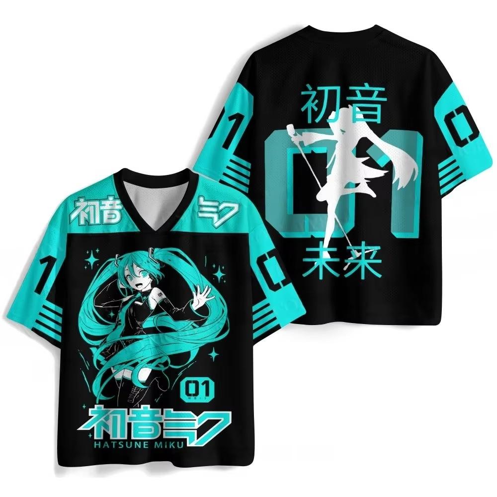2026 Summer Hot Hatsune Miku 01 Print Baseball Jersey Unisex Casual Anime Fans T-shirt High-quality Trendy Breathable Clothing