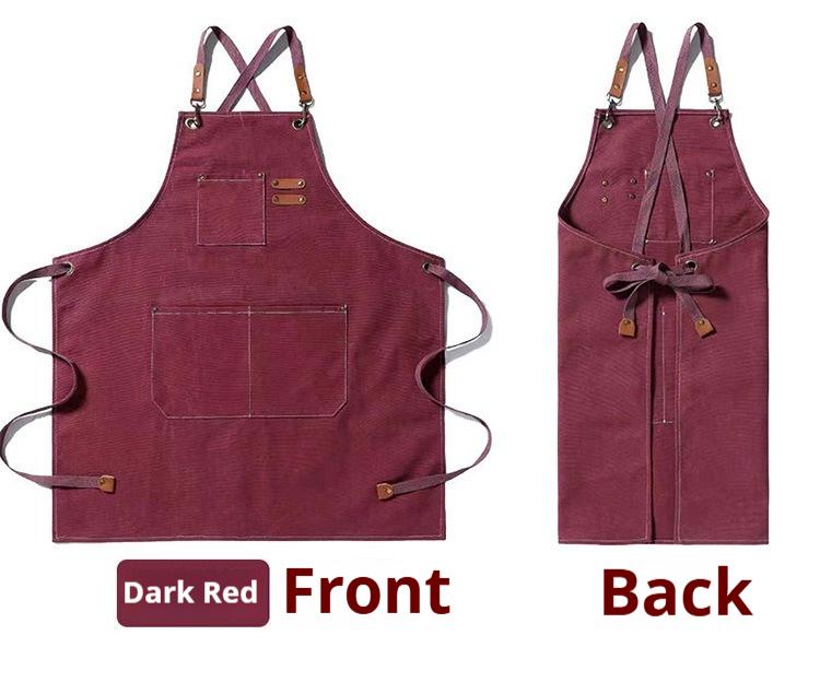 Fashion Canvas Kitchen Aprons For Woman Men Chef Work Apron For Grill Restaurant Bar Shop Cafes Beauty Nails Studios Uniform