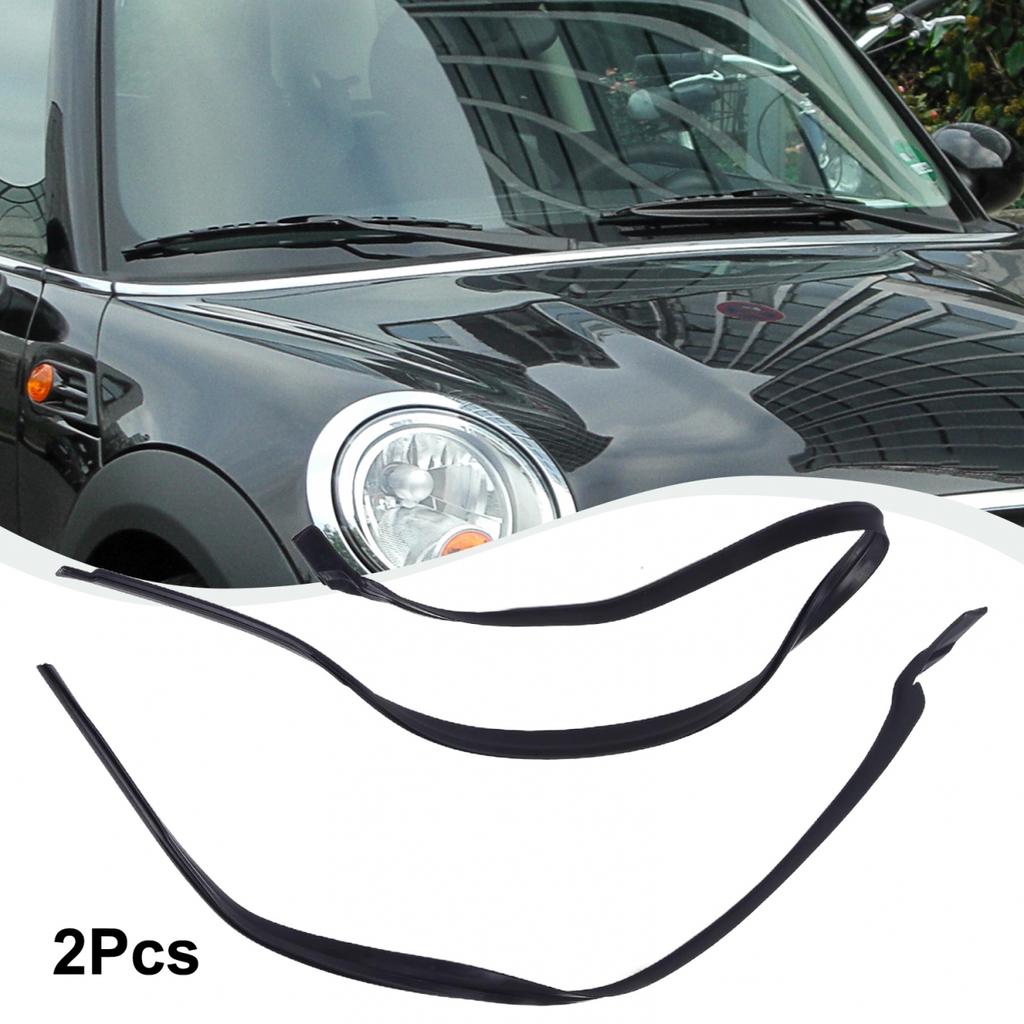 1Pair Cowl Seal 2pcs Black Front LHD Replacement Rubber