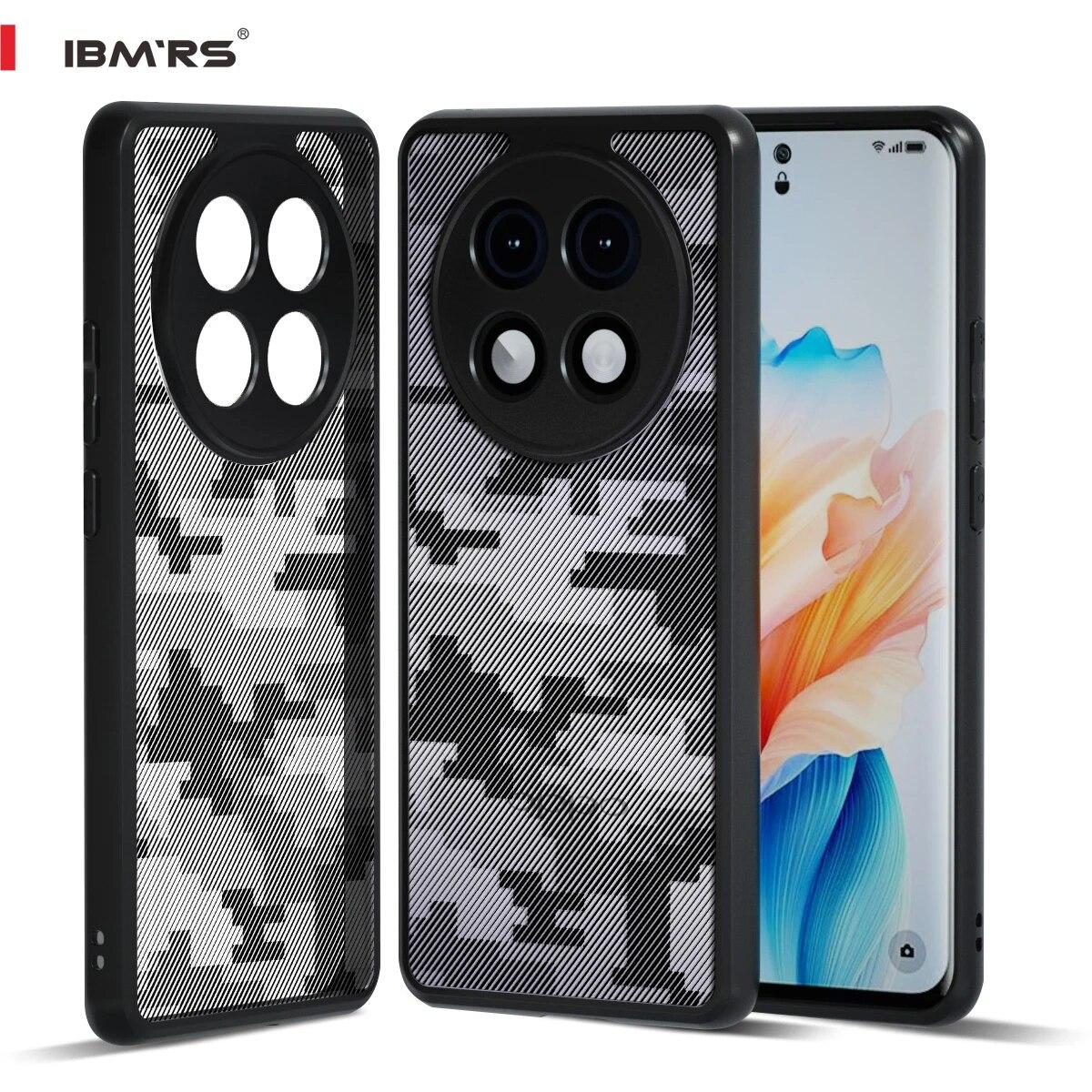 

(Comes with wrist strap)BMRS for Oppo A2 Pro camo case, Clear Hard Back Protective Cover lattice camo