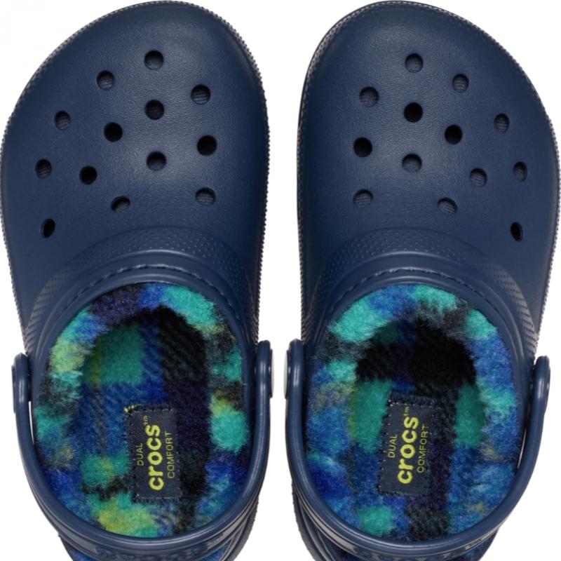 Crocs Classic Lined Bold Check Toddler Clog